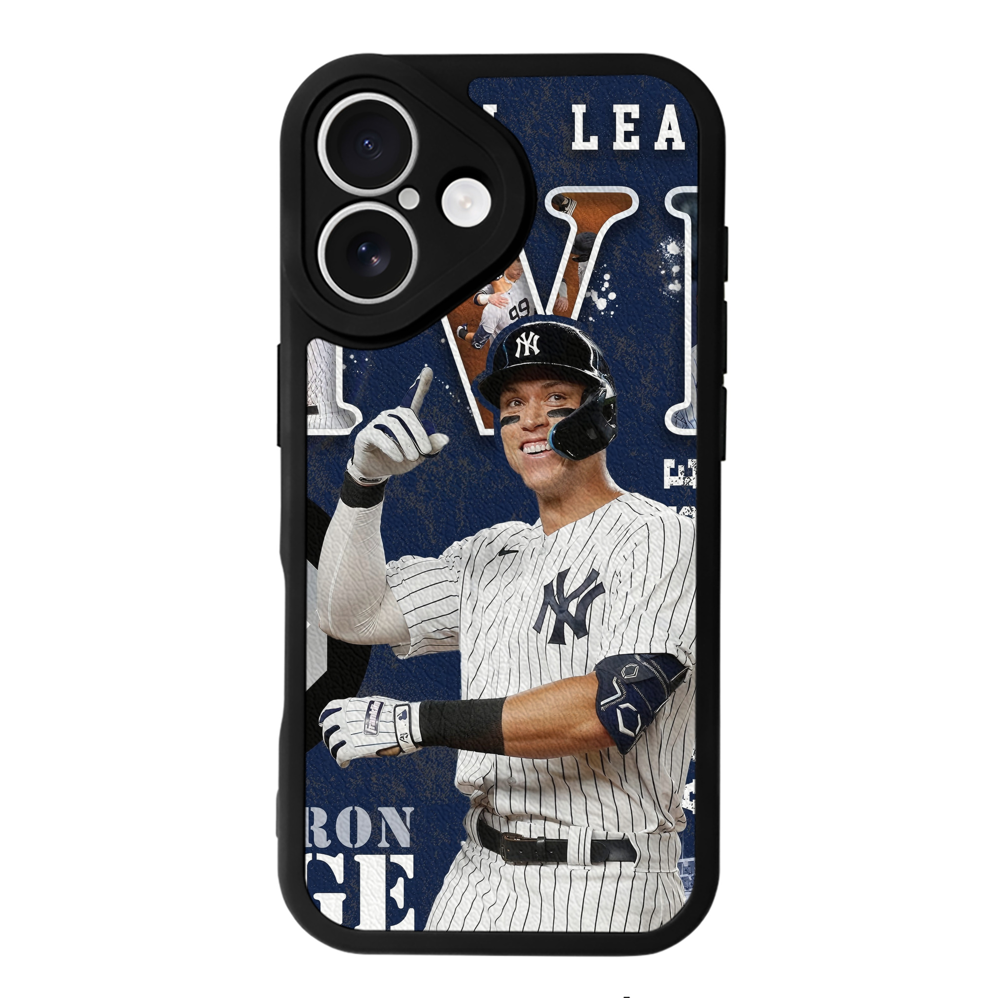 Aaron Judge MVP IPhone 16 Silicone Leather Case – UV Print, Lambskin Texture – Perfect Fit, Wireless Charging Compatible, Scratch Resistant, Precise Cutouts – Stylish Protection For IPhone 16